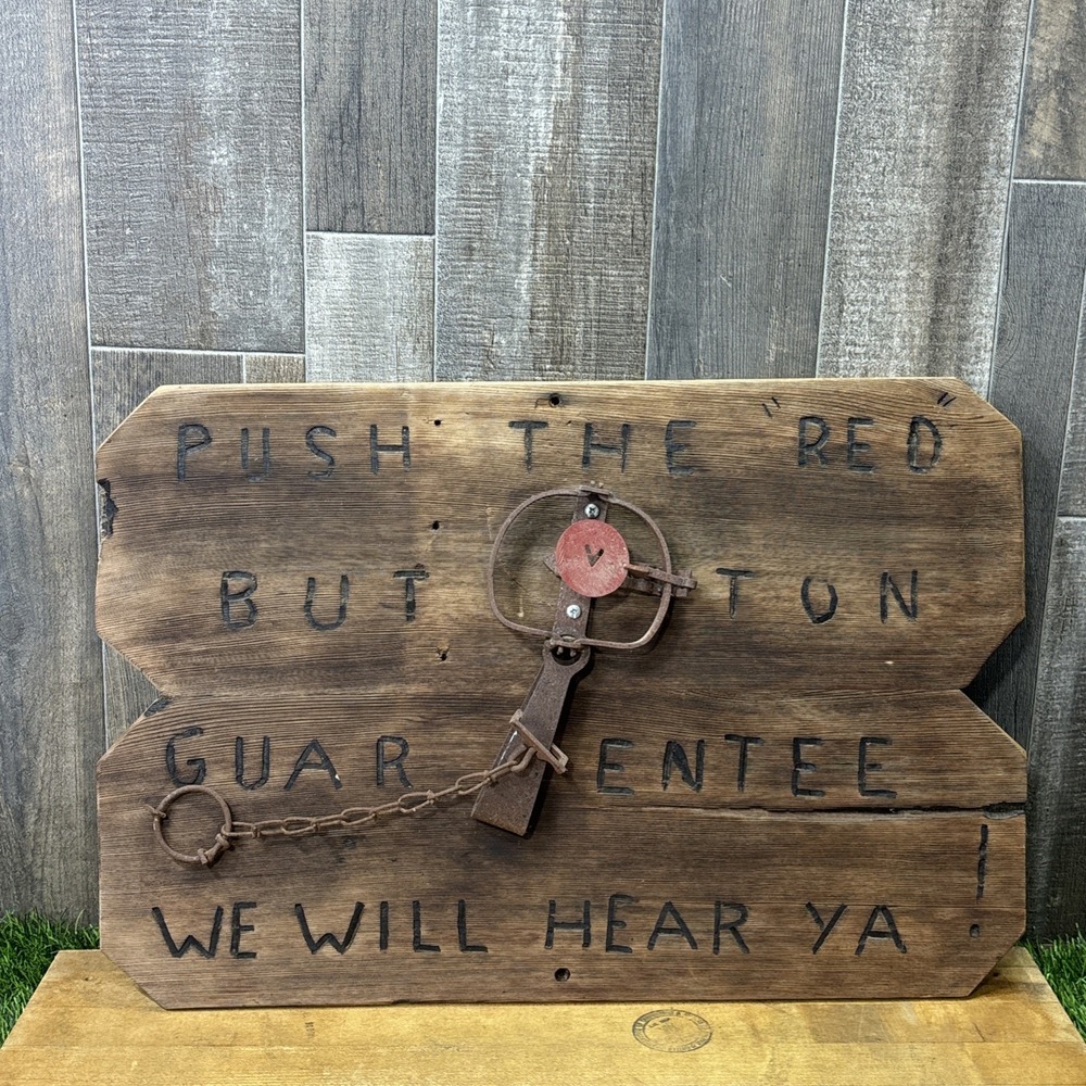 Vintage Rustic Wall Sign Animal Trap Farmhouse Western Cabin Primitive Folk Art